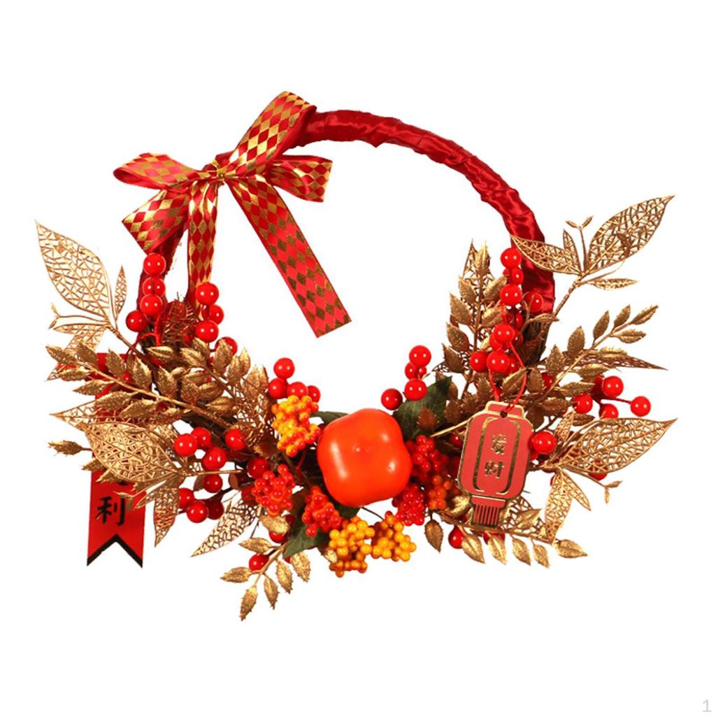 Celebration Wreath for Front Door with Red Berries Home And Garden