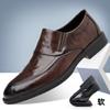 Men's Shoes Autumn Men's British Business Casual Leather Shoes Trend Four Seasons Pointed Loafers One Pedal