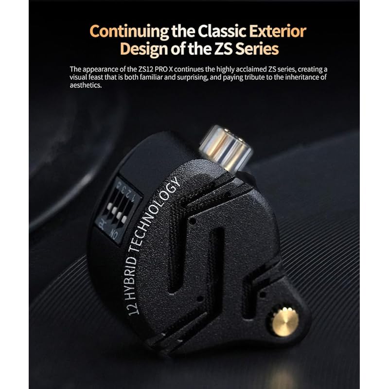 KZ ZS12 Pro X Earphones High-end 5BA+1DD Hybrid Earphones Wired Canal Type Ear Monitor Ear Hook High Sound Insulation HIFI Sound Quality All Metal