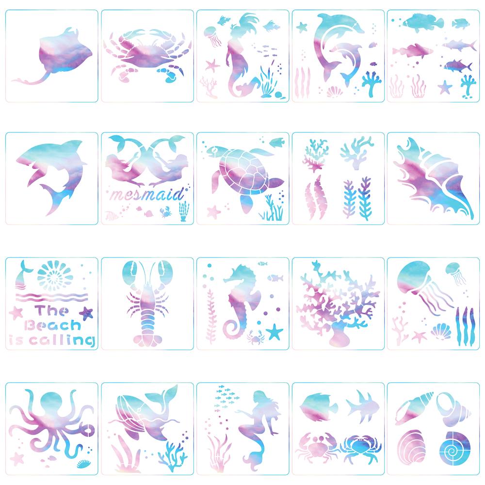 Seahorse Ocean Animal Templates Painting On Wood Sea Creatures Stencils Wall Fabric Scrapbooking