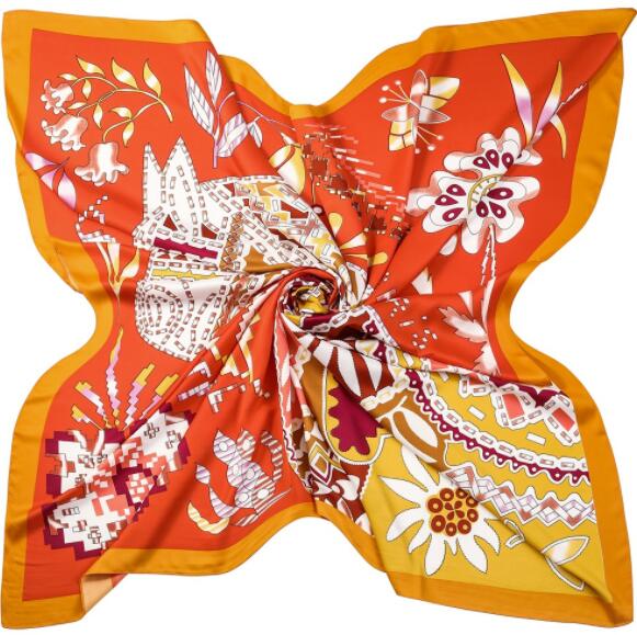 Luxury Brand Big Size Animal Print Scarf Women Square Twill Silk Scarf Flower And Horse Scarf Shawl Bandanas 130*130CM