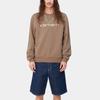 Carhartt WIP Мужская толстовка Carhartt с буквенным принтом и логотипом, с круглым вырезом, длинным рукавом, цвет Хаки I030546-24E-XX