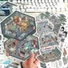 Large Size Miniature Collection Stickers PET Sticker Paper Miniature Scene Collection  Kids