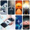 Travel Airplane Phone Case For Xiaomi Redmi Note 7 8 9 10 Lite 11 11E 11T 12 Pro 11S 4G 10T 5G 8T 9S 10S Soft TPU Black Cover