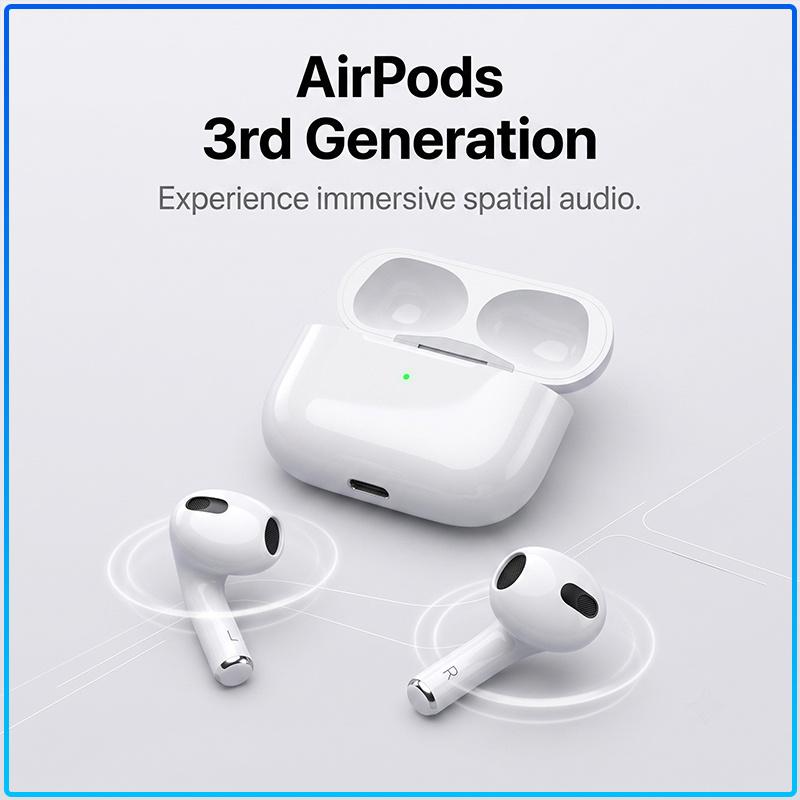 Беспроводные Bluetooth-наушники AirPods 3 Тип с одним касанием для сопряжения Чехол для зарядки Type-C Объемный стереозвук Легкий комфортный гарнитура