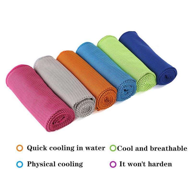 Полотенце со льдом Chilly Cool Towel Охлаждающее полотенце из микрофибры Мягкое дышащее охлаждающее полотенце для занятий спортом Йогой Тренажерным залом на открытом воздухе Полотенца для лица со льдом Тренажерный зал Плавание Бег