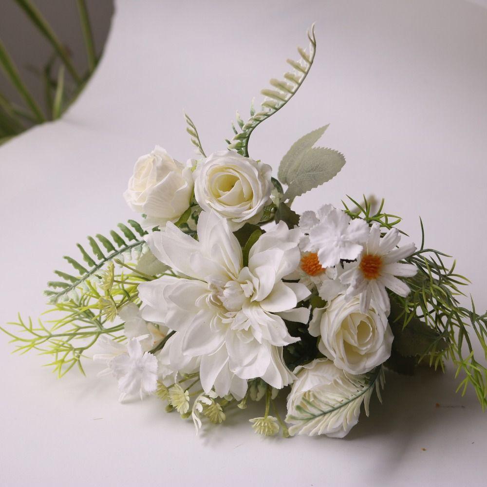 Шелковый материал Дизайн шелковых георгин и гортензий Искусственные шелковые цветы Декор для вечеринки, свадьбы, дома