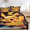3pcs bedding set Pikachu Electric Includes 1 Comforter + 2 Pillowcases, Without Pillow Inserts, Soft Comfortable,a0910244