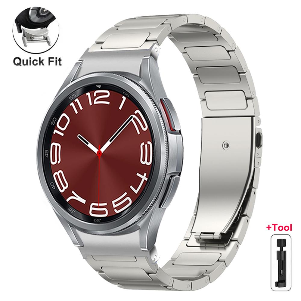 Титановый ремешок Quick Fit для Samsung Galaxy Watch 7 6 5 4 40 мм 44 мм Роскошный браслет для GALAXY 6 Classic 43 мм 47 мм 5 Pro 45 мм