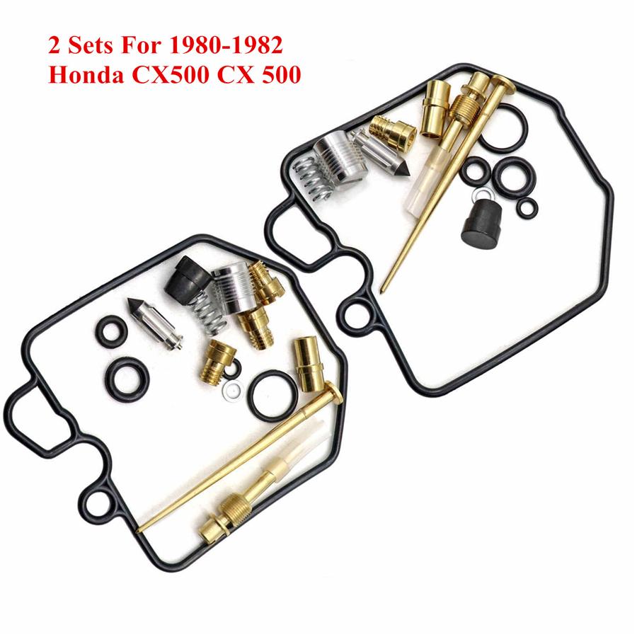 2X Motorcycle Carburetor Repair Rebuild Kit For CX500C 80-82 Custom 80-81 Deluxe