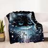 Whimsical Cat Artwork Flannel Blanket,Lightweight,Office Blanket,Sofa Blanket,Comfortable Blanket