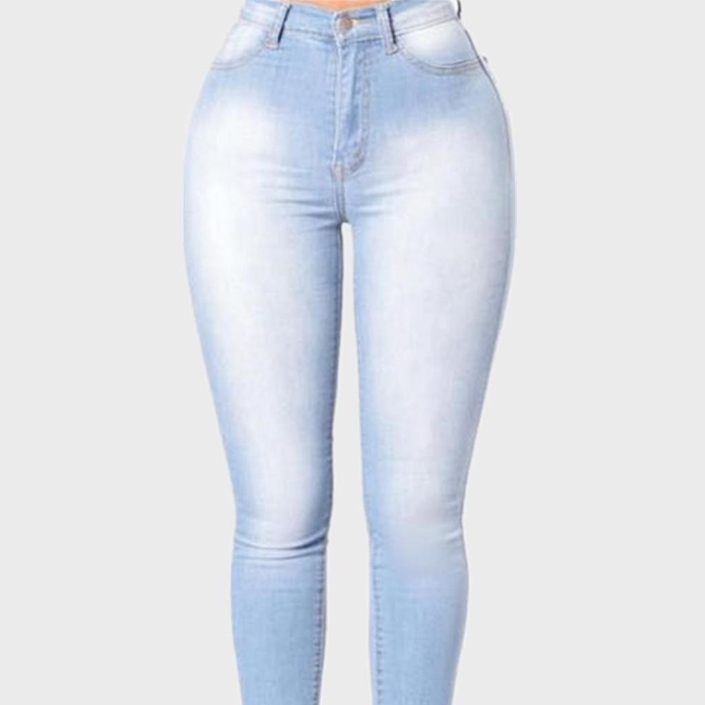 Модные облегающие эластичные женские узкие джинсы женские джинсы с высокой талией повседневные узкие джинсы узкие брюки из эластичного денима большого размера