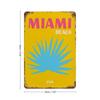 Vintage Metal Signs Decor Modern Scenic Travel Mykonos Palm Miami Wall Art Poster Prints Boho Maximalist Style Picture