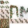 Rose Artificial 25m Leaf Garland Silk Flower Vine Ivy Wedding Garden Home Decor