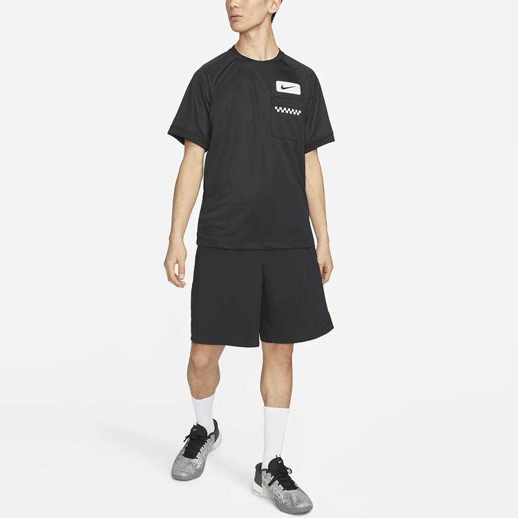 Nike T Shirts Men's Black Crew Neck Moderate Straight Fit DX8635-010
