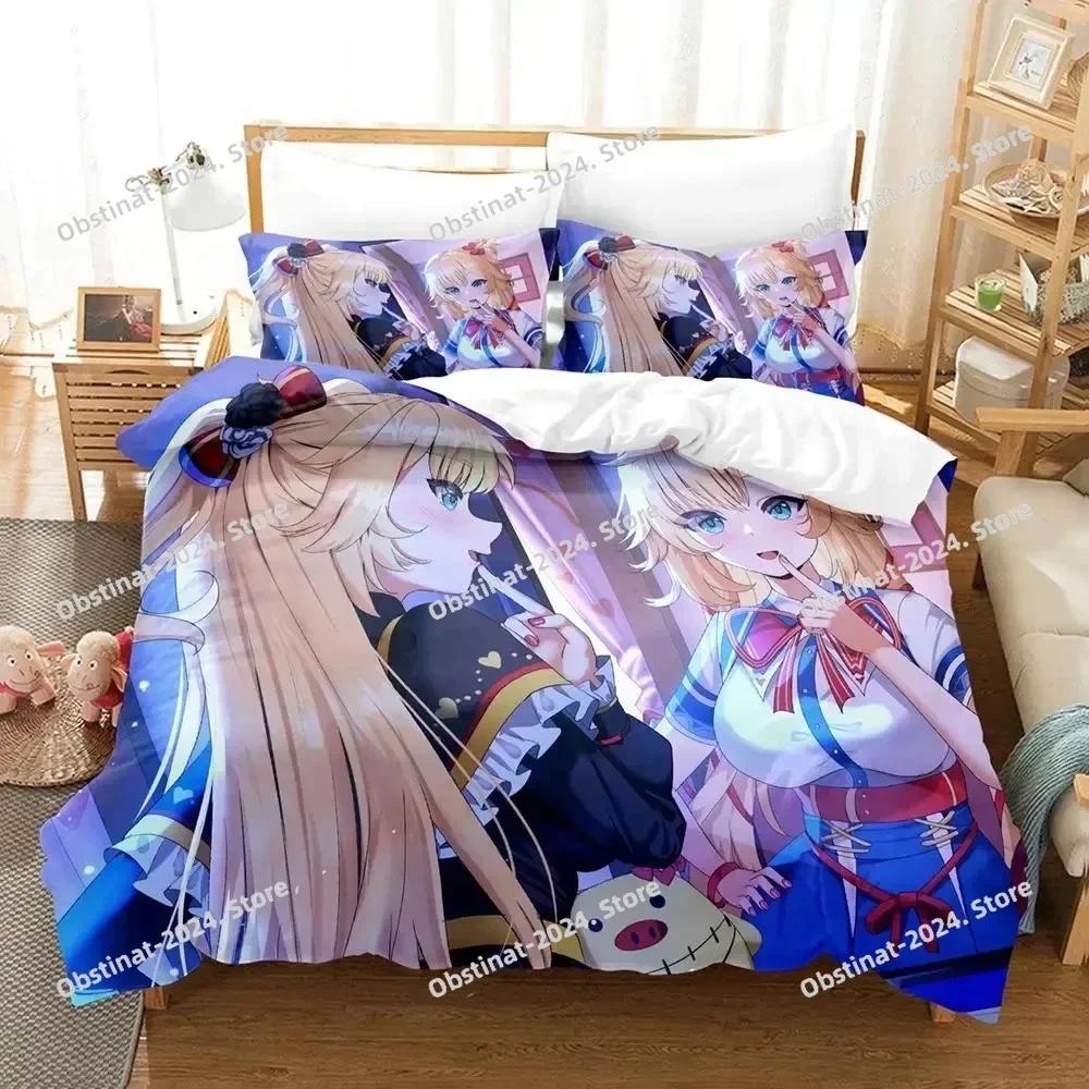 Anime Akai Haato Bedding Set Printed Comforter Quilt Bed Cover Duvet Cover Pillow Case 3 Pieces Sets Kids Adult Size Linen Sheet