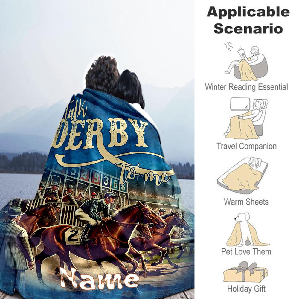 Equestrian Competition Customize Text Blanket Lightweight Personalized Blanket Soft Warm Cozy Perfect for Nap Livingroom Chair Bed