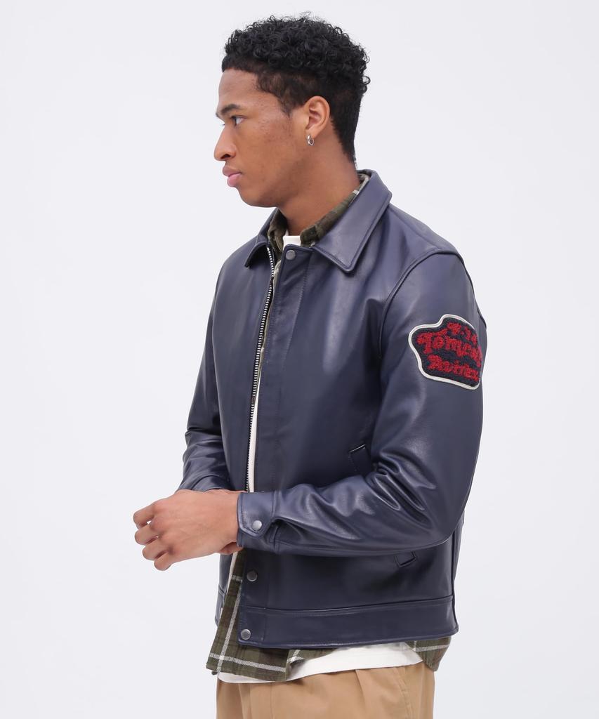 AVIREX Tomcat Leather Size XL Navy Men's Jacket, (120), (Product Code 783-4250005)