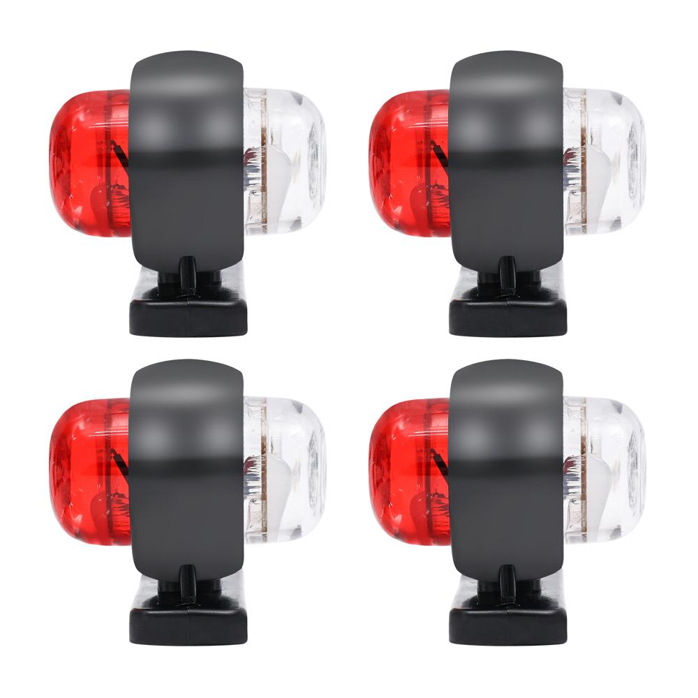 4 шт. Боковые габаритные огни для мотоцикла, грузовика, заднего фонаря, габаритного фонаря, габаритного фонаря для грузовика, тягача, стояночного фонаря, красно-белого, красно-желтого цвета