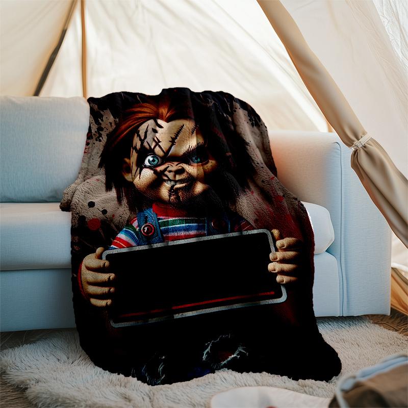 Chucky Theme Printed Blanket,Perfect for Couch, Bed, Travel & Outdoor Use | Machine Washable, Cozy & Durable.