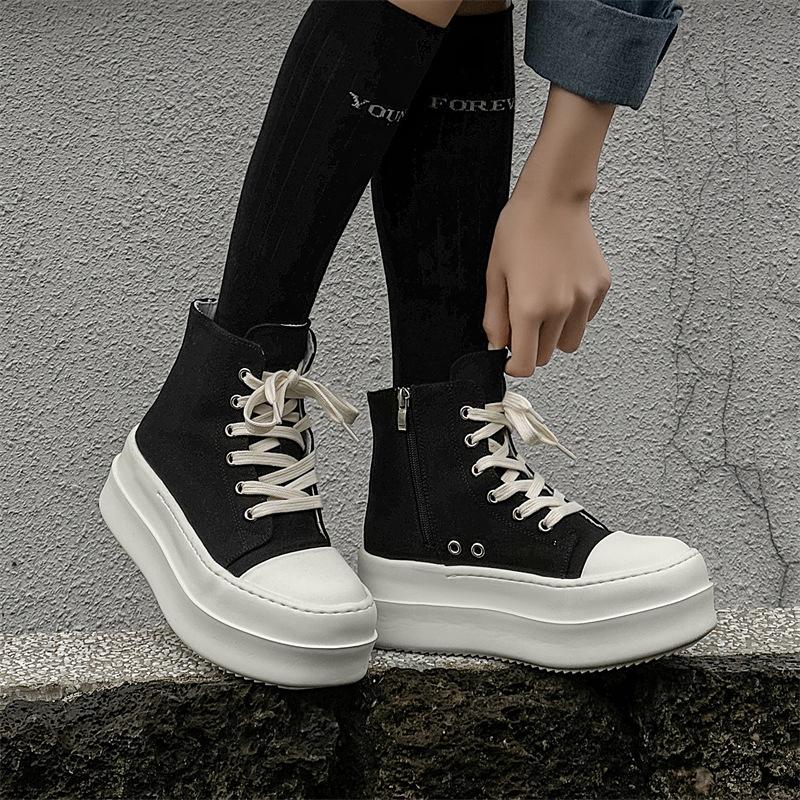 Американские парусиновые туфли на платформе, мужские, нишевые, спортивные, для улицы, пара, большие туфли для увеличения роста, туфли дерби для женщин 18457-J