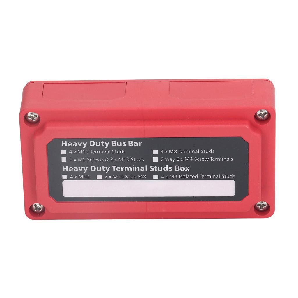 Power Distribution Block M8 Screw Terminal Bus Bar DC 48V 300A for Automobile Boat Red
