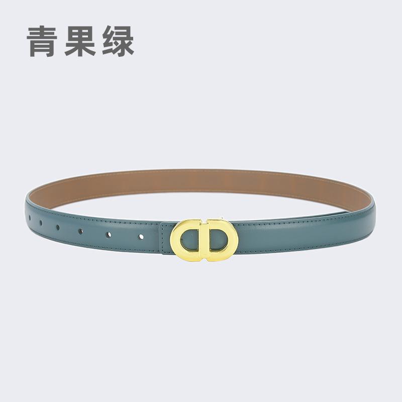 Женский ремень с буквенной пряжкой из сплава, простой декоративный ремень из кожи для студентов, повседневная одежда