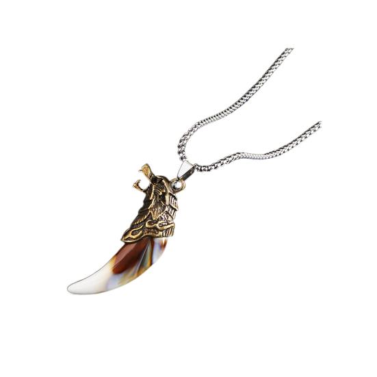 Мужское ожерелье с кулоном в виде волчьих зубов, гальваническое покрытие в стиле панк, легкая форма, ювелирные изделия для шеи, повседневная вечеринка