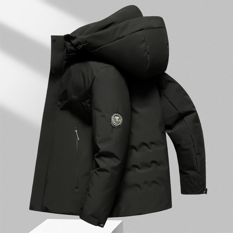 Men's Winter New Style Mid-length Hooded Thickened Cold-proof and Warm Outdoor Men's Hooded Down Jacket