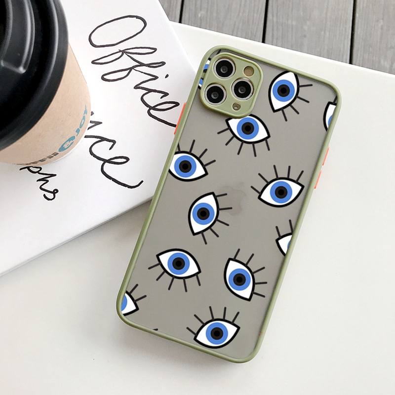 Turkish Evil Blue Eye Phone Case Matte Transparent For Iphone 14 11 12 13 Plus Mini X Xs Xr Pro Max Cover