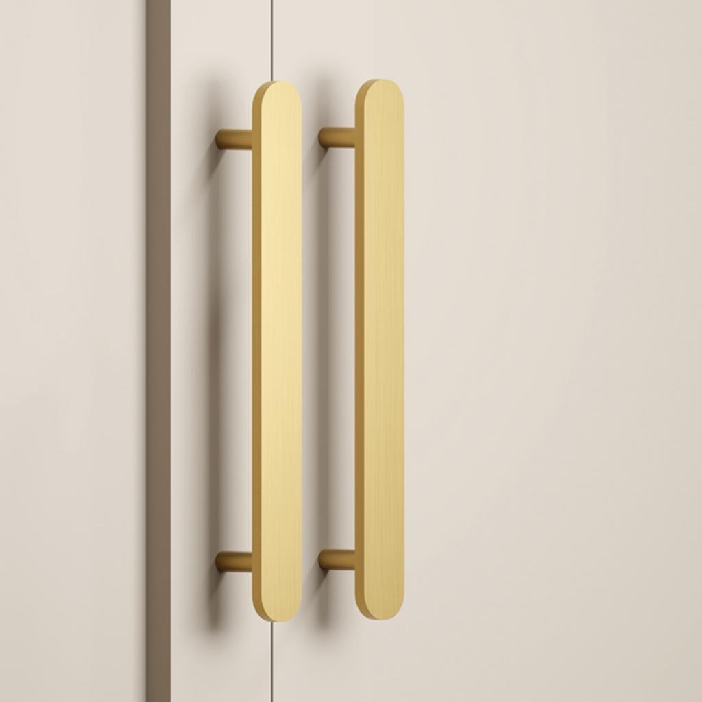 JOYLIFE Solid Brass Cabinet Pulls Modern Minimalist Handles French American Style Drawer Pulls for Wardrobe Kitchen