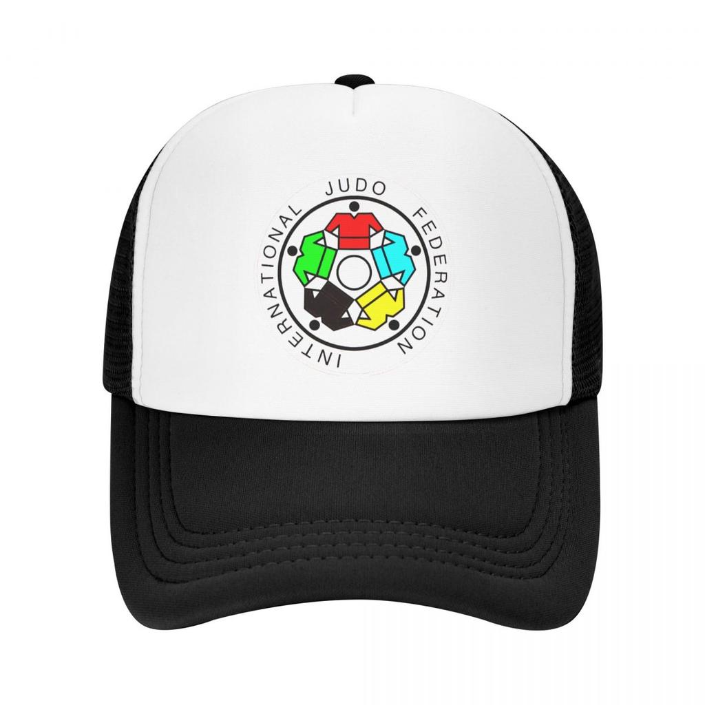 IJF International Judo Federation Casual Plain Mesh Baseball Cap Adjustable Snapback Hats For Women Unisex Dad Trucker Hats
