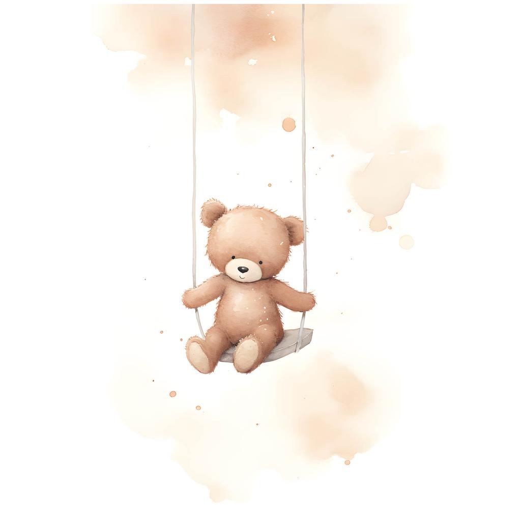 Miś Na Huśtawce Miś Na Huśtawce, 70X100 Cm, Bez Ramy, Papier Matowy 230 Gsm