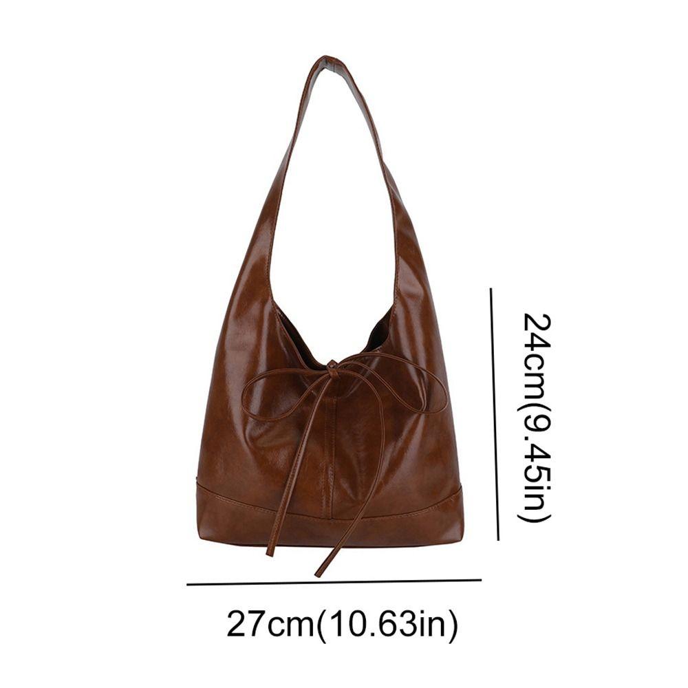 New Deisgn Y2k Shoulder Bag Large Capacity Leather Tote Bag Fashion Bow Underarm Bags  Handbag