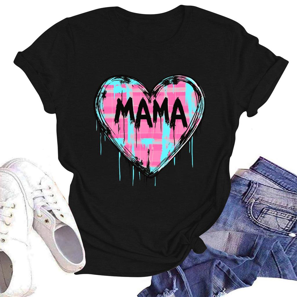 Женская повседневная футболка с круглым вырезом и короткими рукавами с принтом