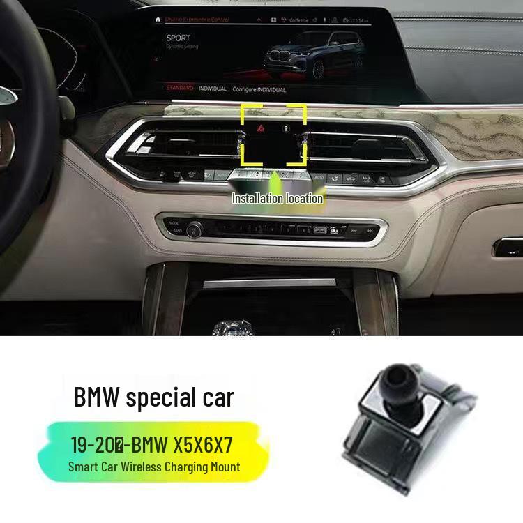 Car Phone Holder Base for BMW 1, 3, 5, 6, 7 Series, GT, X2, X4, X5, X6, X7.