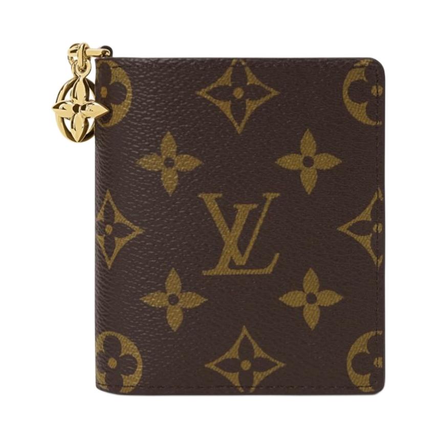 Louis Vuitton Classic Monogram Coated Canvas Wallet Women Wallets Brown Pink M29059