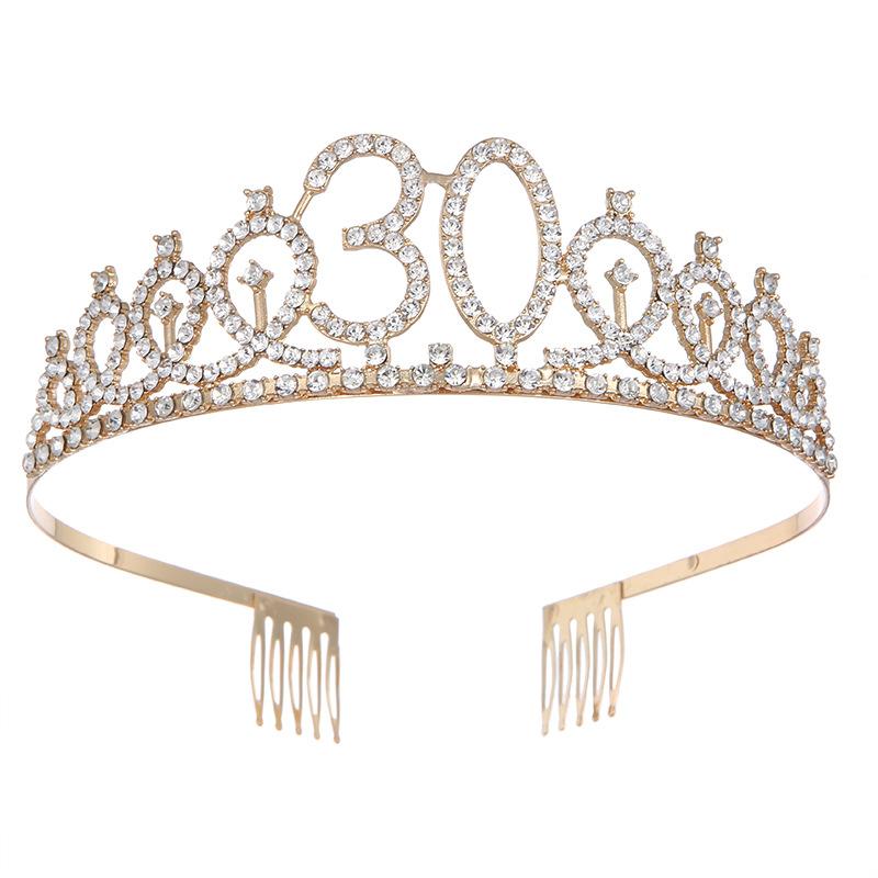 Модный сплав цифровая корона ободок со стразами корона на день рождения головной убор для мальчишника выпускной бал аксессуары для волос