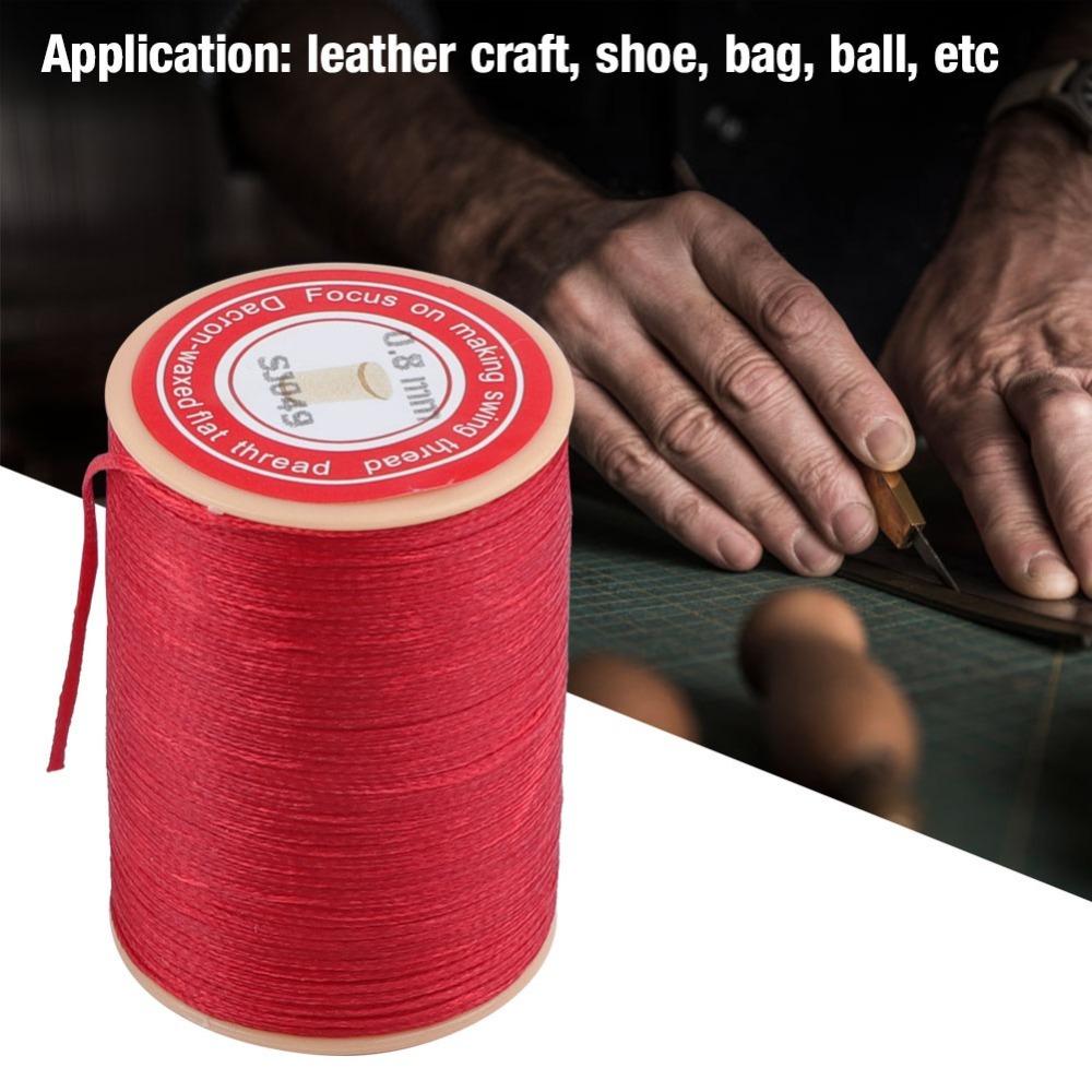 Polyester Waxed Thread Round Braided Stitching Thread Durable Sewing Cord Leather Crafts