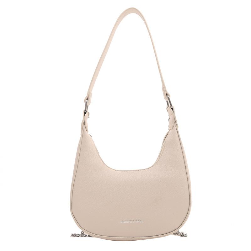 Women'S Bag Fashion Shoulder Bag Texture Pu Crescent Bag Niche Versatile Chain Messenger Bag Armpit Bag