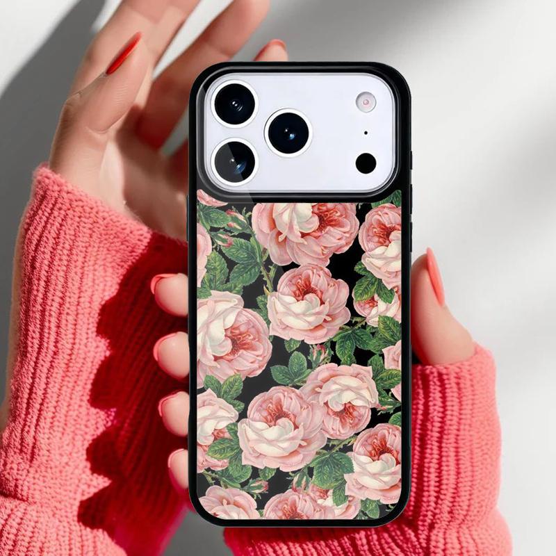 Винтажный чехол для телефона с цветами и листьями для iPhone 17 Air 16e 15 14 13 Pro Max Задняя крышка для 12 11 Pro Coque