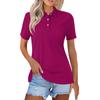 Women's Fashion Casual Lapel Short Sleeve Solid Color Shirt Women's Button Up Tops