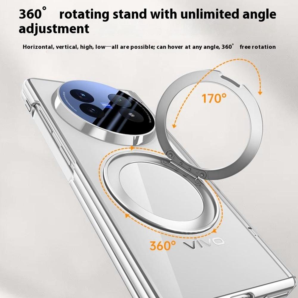 Чехол для vivo X Fold5 5G, совместимый с MagSafe, подставка, гальванизированная ПК-накладка для телефона с защитной пленкой для экрана