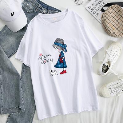 Женские хлопковые футболки большого размера TWINFLAMES, кавайная одежда, новая летняя футболка с принтом алфавита для девочек, мягкий повседневный женский джемпер, топ