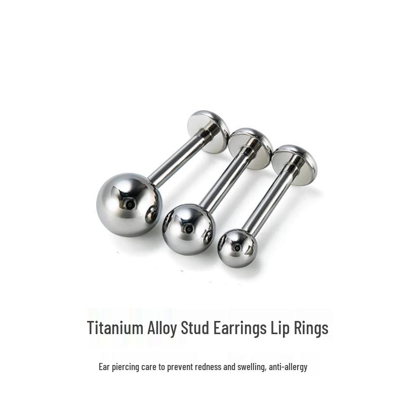 Женские серьги-гвоздики из титанового сплава с шариком 3 мм для пирсинга уха и губы