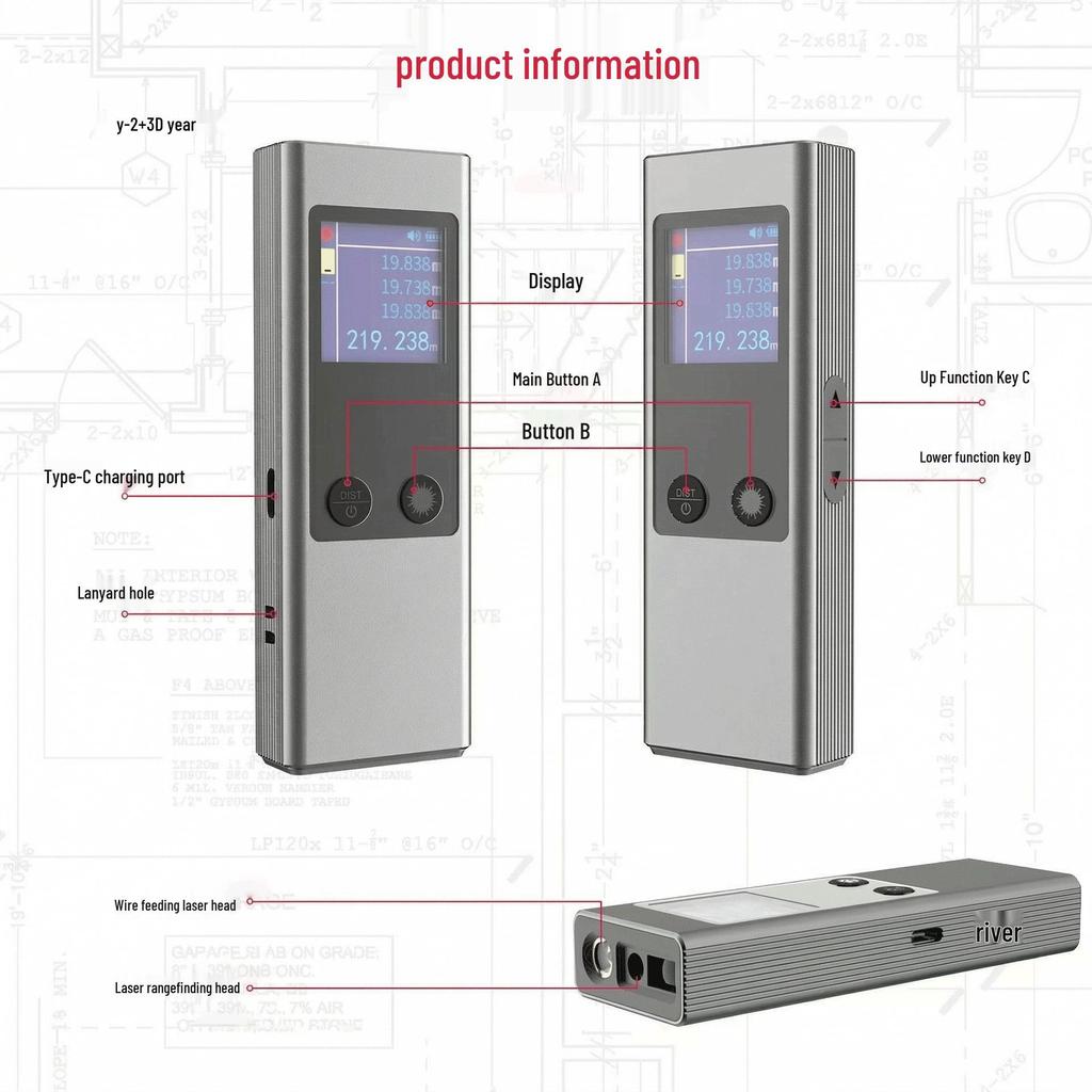 Handheld High Precision Infrared Laser Distance Meter—40m Portable Indoor/Outdoor Measuring Instrument