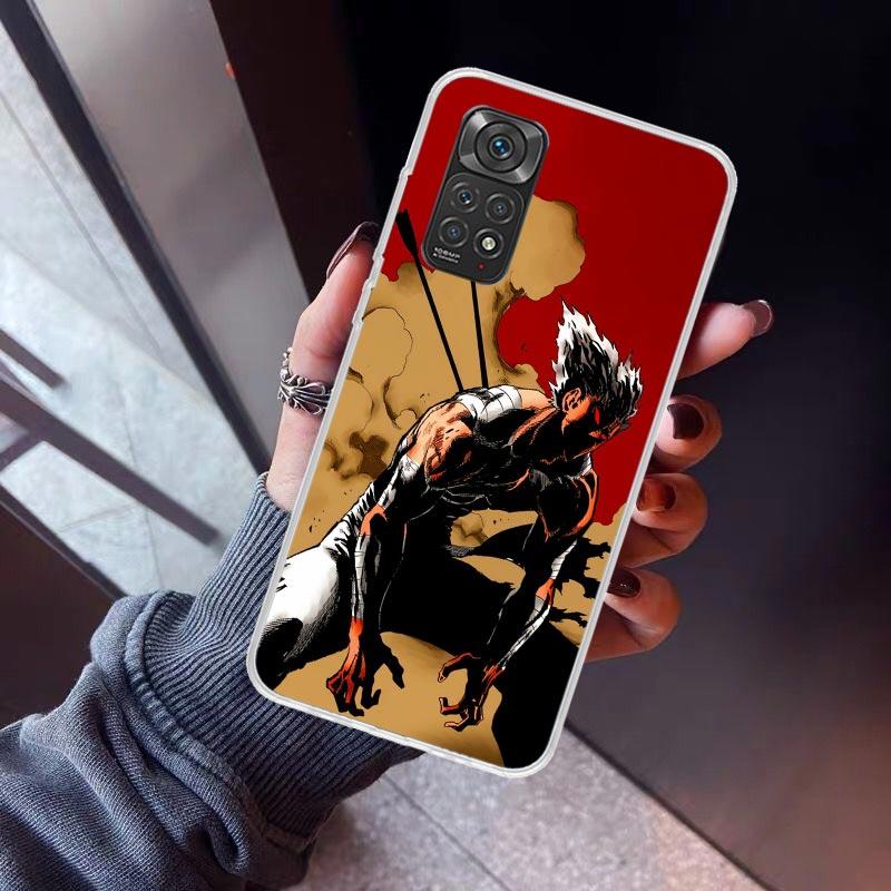One P-Punch-Man Garou Phone Case For Xiaomi Redmi Note 10 11 12 13 14 15 Pro Plus 11S 12S 14S 11T 11E 10S Soft TPU Back Cover Re