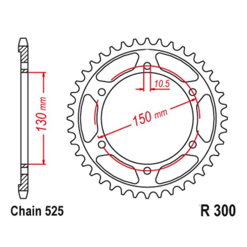Задняя звезда для мотоцикла 525 Для Yamaha TRX850 96-00 TDM900 02-13 FZ8N FZ8S FZ8 NA SA 10-15 39T-49T
