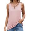 Модный летний новый товар однотонный круглый вырез без рукавов свободный жилет для женщин