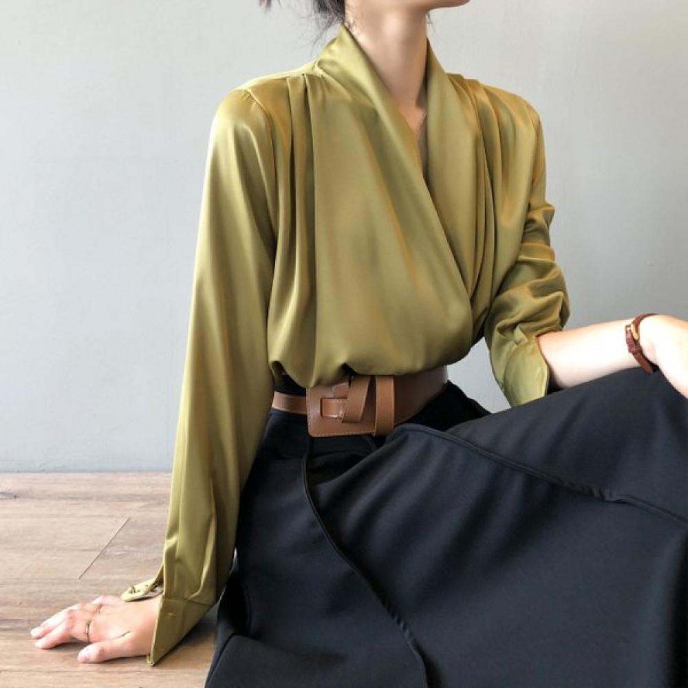 Lala Volume Drap Blouse Maiac030
